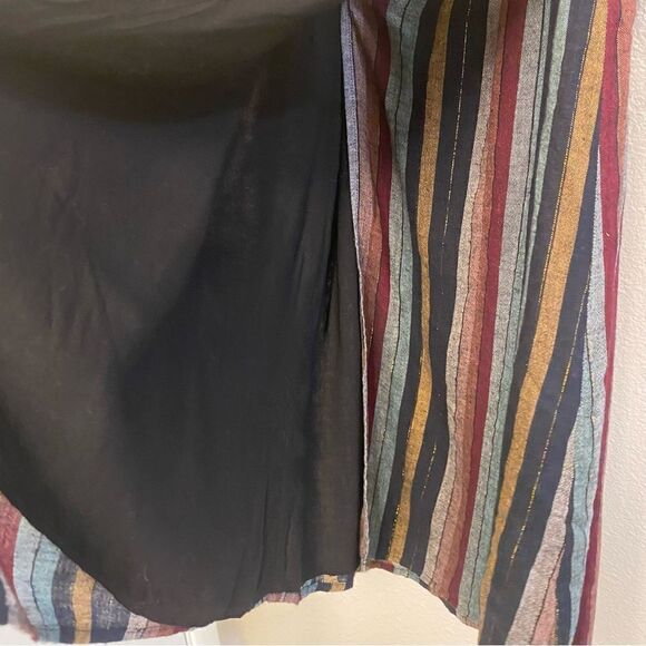 Rails Lola preppy minimalist striped v neck wrap dress linen coastal S - Picture 7 of 12